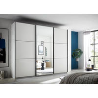 SCHWEBETÜRENSCHRANK 270/226/60 cm 3-türig Weiß  - Schwarz/Weiß, KONVENTIONELL, Glas/Holzwerkstoff (270/226/60cm) - Carryhome