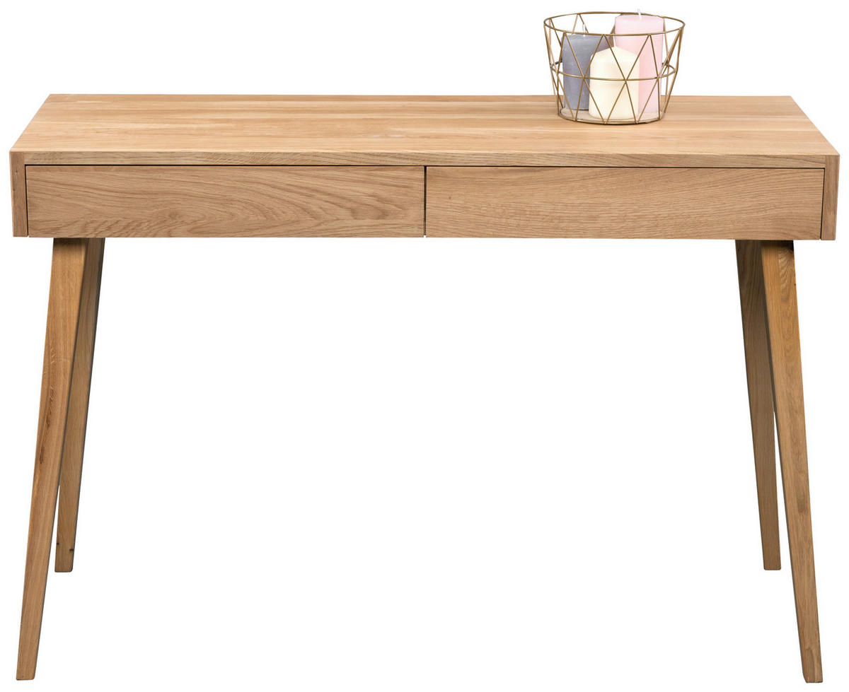KONSOLENTISCH Wildeiche massiv Wildeiche  - Wildeiche, Design, Holz (110/40/75cm) - Linea Natura