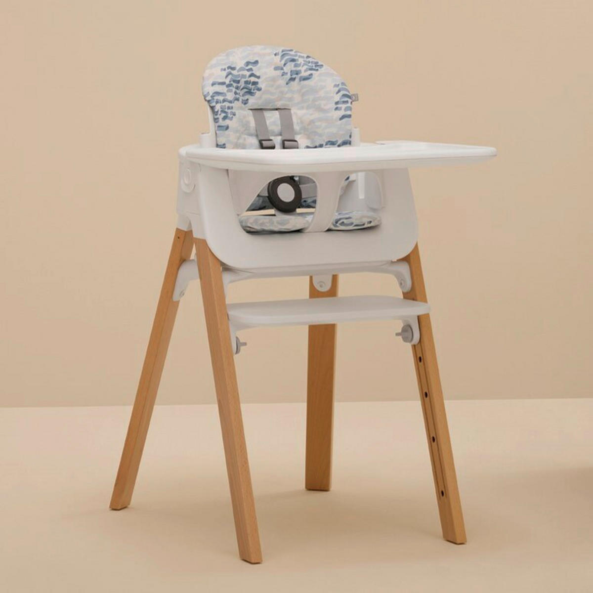 HOCHSTUHLEINLAGE Steps  - Blau/Weiß, Basics, Textil (18/28/5cm) - Stokke