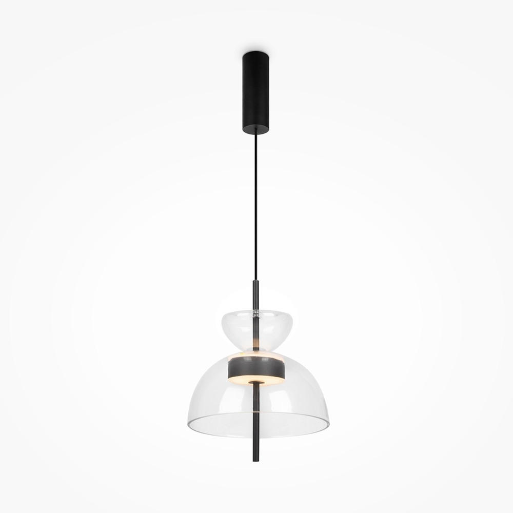 PENDELLEUCHTE 25/58 cm   - Schwarz, Design, Glas/Metall (25/58cm) - MAYTONI