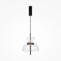 PENDELLEUCHTE 25/58 cm   - Schwarz, Design, Glas/Metall (25/58cm) - MAYTONI
