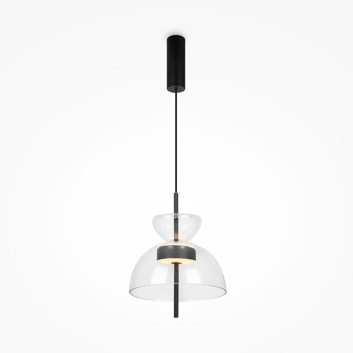 PENDELLEUCHTE 25/58 cm   - Schwarz, Design, Glas/Metall (25/58cm) - MAYTONI