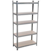 Schwerlastregal 75 cm lang  - Silberfarben, KONVENTIONELL, Holzwerkstoff/Metall (75/172/30cm) - Atrigo