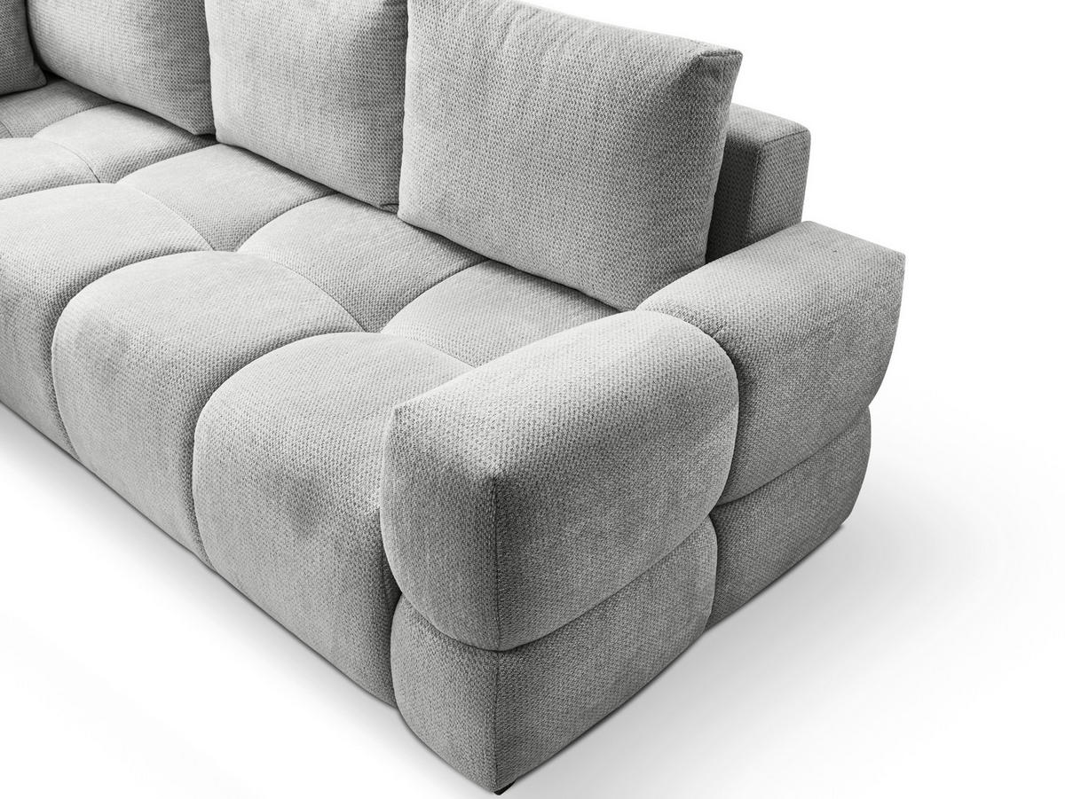 ECKSOFA in Chenille Silberfarben  - Silberfarben/Schwarz, Design, Textil/Metall (267/185cm) - Stylife