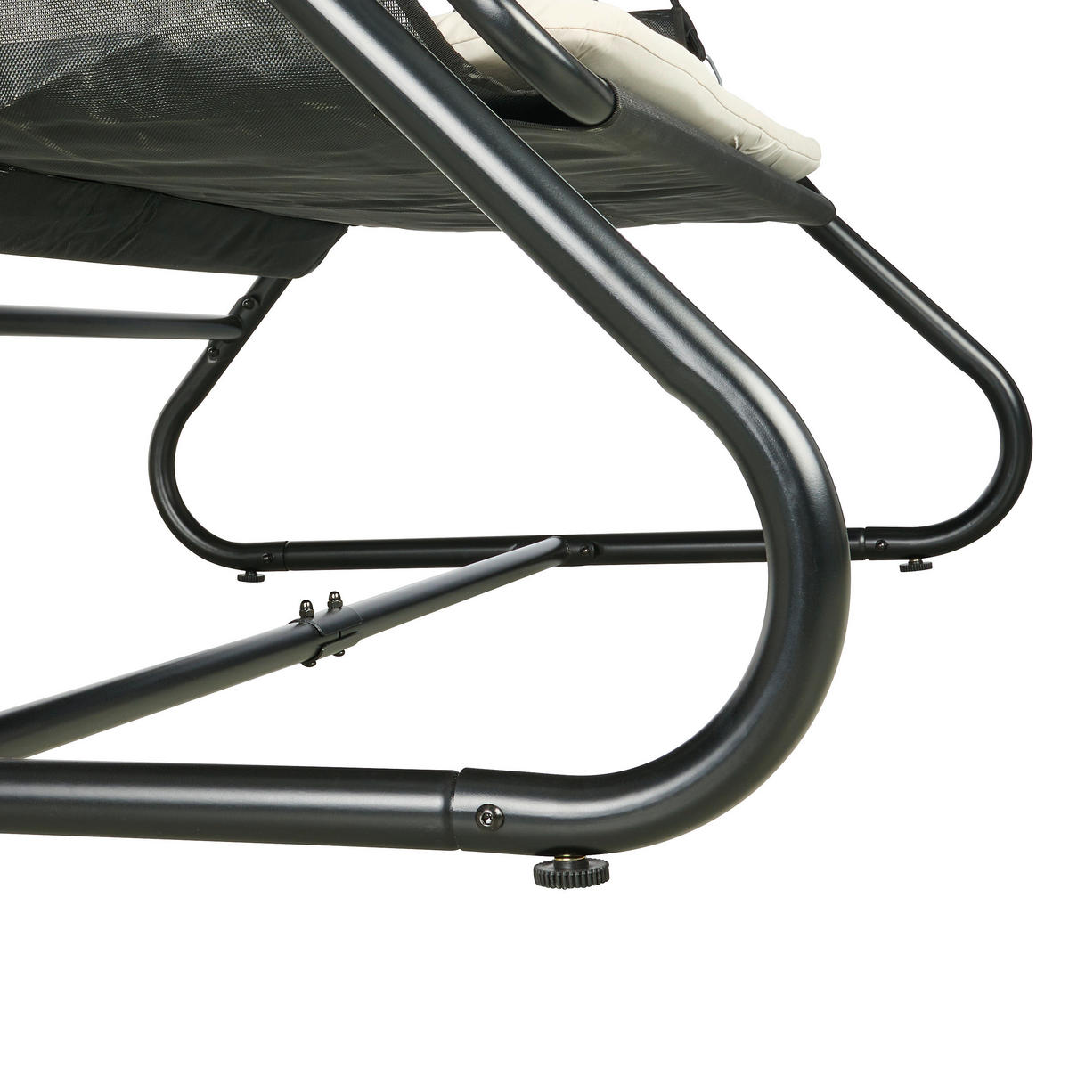 HOLLYWOODSKÁ HOUPAČKA  - černá/světle šedá, Moderní, kov/textil (166/190/145cm) - Beldano