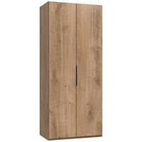 DREHTÜRENSCHRANK in Eichefarben  - Chromfarben/Eichefarben, Modern, Holzwerkstoff (100/236/58cm) - MID.YOU