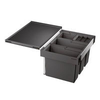 ABFALLSAMMLER 42 L  - Edelstahlfarben/Anthrazit, Basics, Kunststoff/Metall (56,8/37,1/40cm) - Blanco