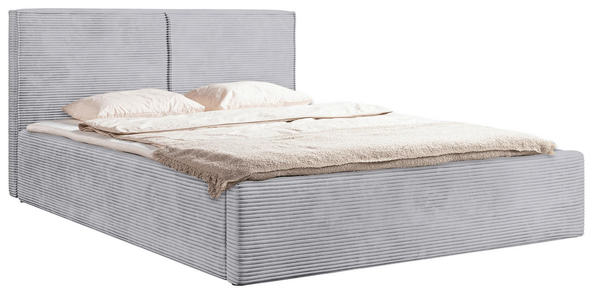 ČALOUNĚNÁ POSTEL, 180/200 cm, světle šedá - černá/světle šedá, Moderní, kov/dřevo (180/200cm) - MID.YOU
