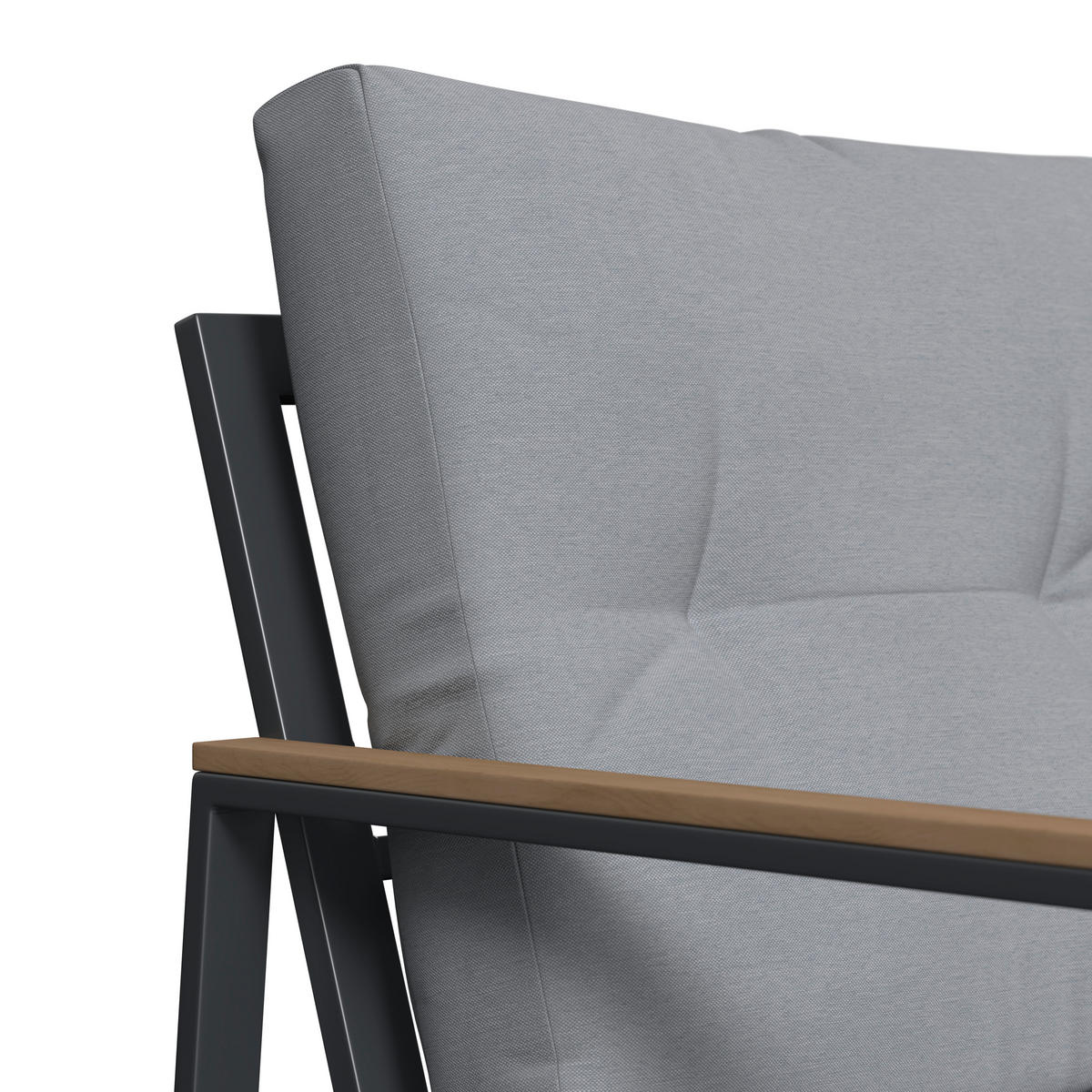 LOUNGEGARNITUR 4-teilig   120/81/80 cm Eisen  - Anthrazit/Naturfarben, Basics, Kunststoff/Textil (120/81/80cm) - Ambia Garden