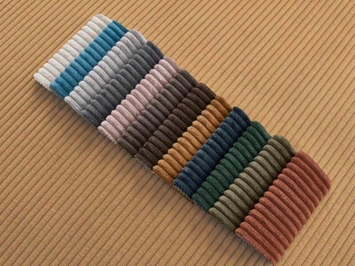 HOCKER ATILLA Cord Gelb  - Gelb/Schwarz, MODERN, Kunststoff/Textil (92/44/48cm)