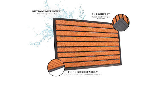 KOKOSMATTE 45/75 cm Mix Mats - Hellbraun/Schwarz, Basics, Naturmaterialien/Kunststoff (45/75cm) - Esposa