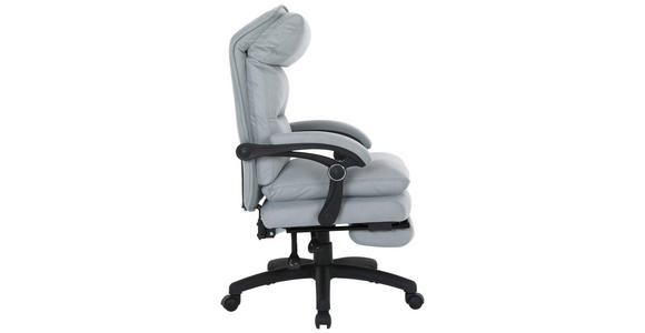 CHEFSESSEL in Mikrofaser Hellgrau - Hellgrau/Schwarz, MODERN, Kunststoff/Textil (63,5/114-122/70cm) - Venda