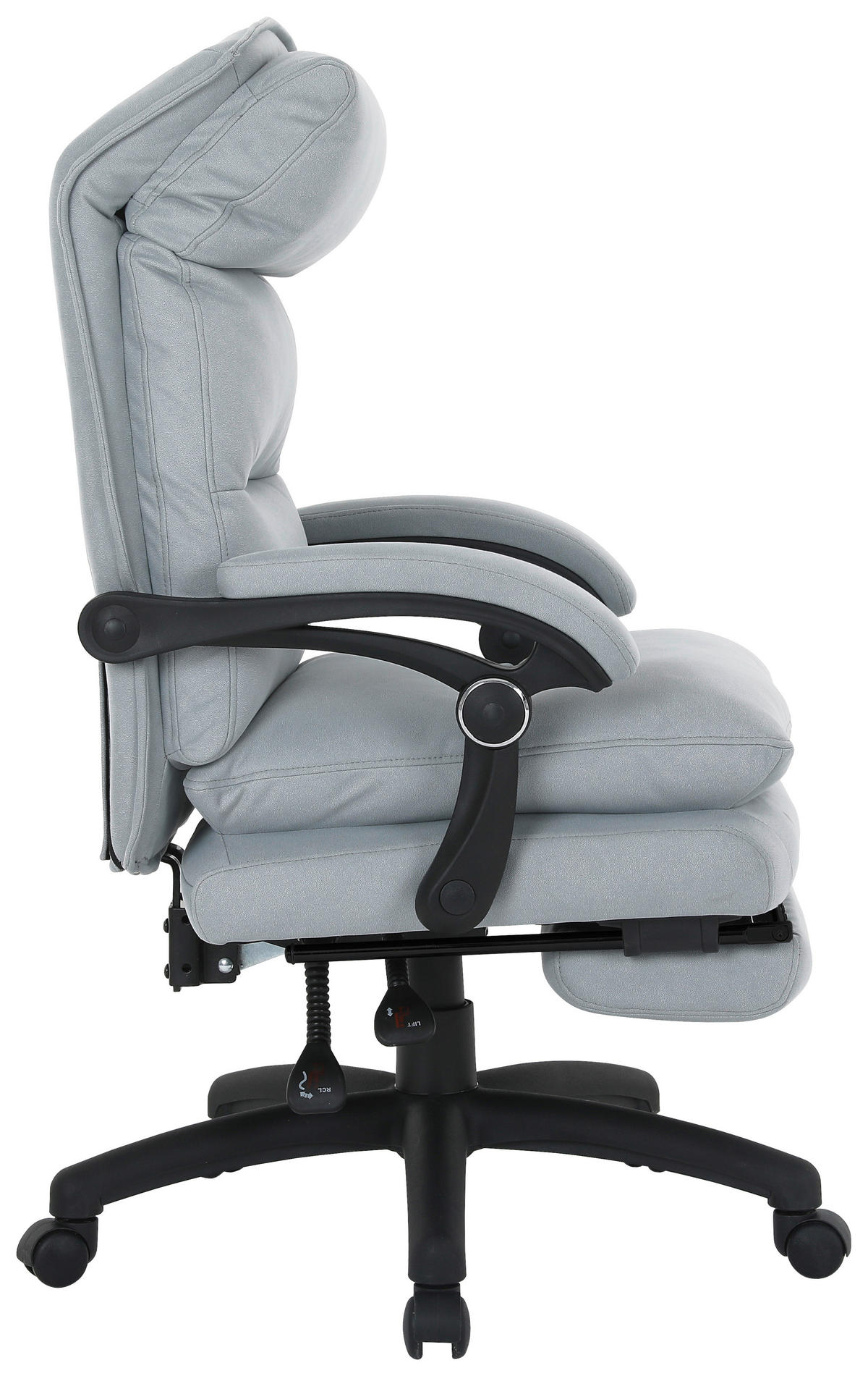 SCAUN DIRECTORIAL  in microfibră gri deschis  - gri deschis/negru, Modern, plastic/metal (63,5/114-122/70cm) - Venda