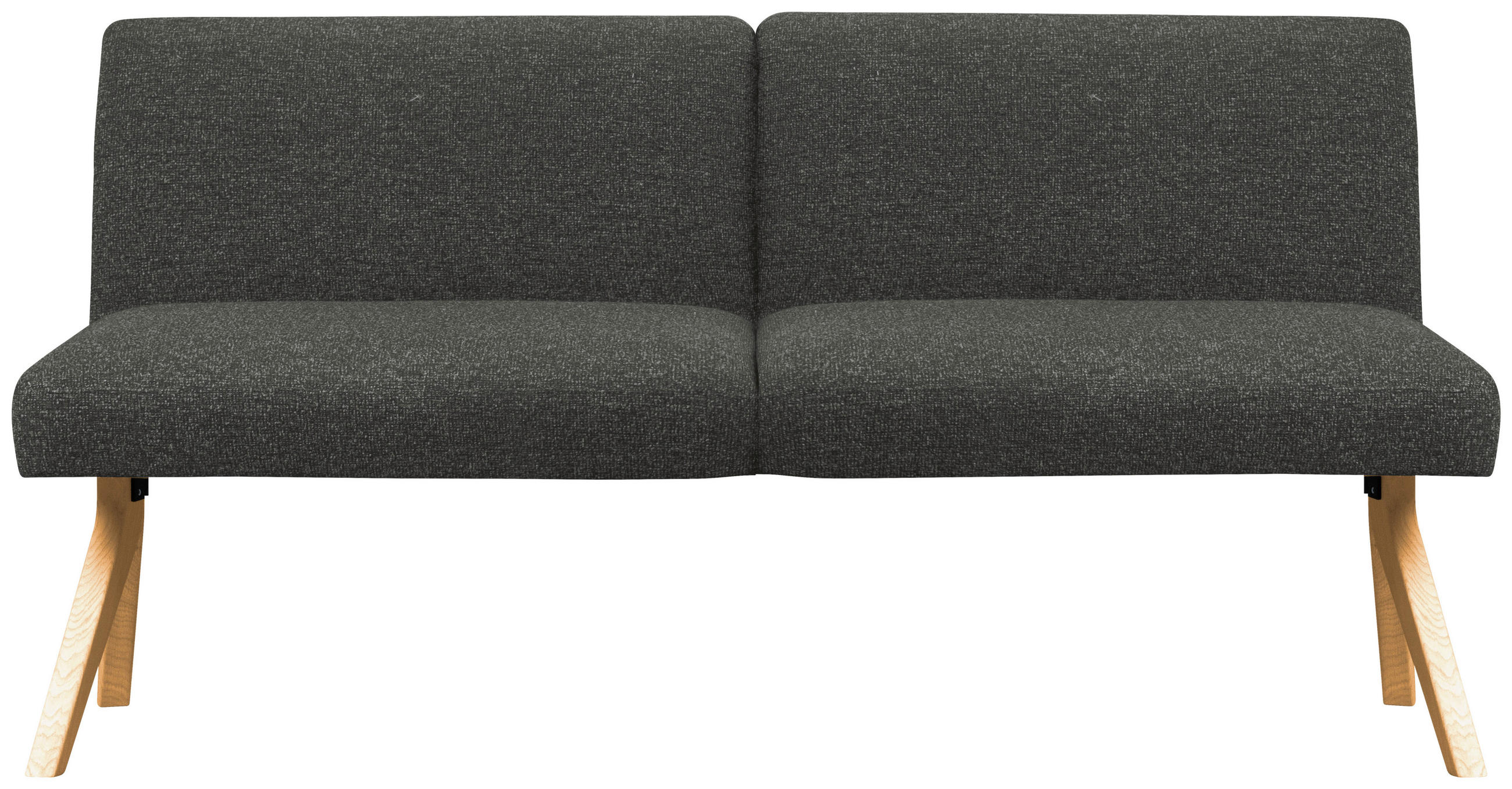 SITZBANK 160/85/69 cm Webstoff Dunkelgrau Eiche vollmassiv  - Eichefarben/Dunkelgrau, KONVENTIONELL, Holz/Textil (160/85/69cm) - Linea Natura