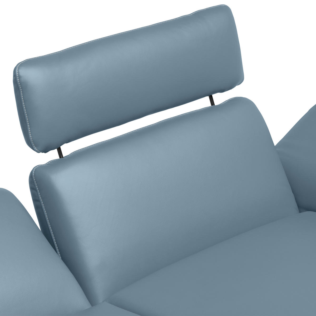ECKSOFA in Echtleder Blau  - Blau/Beige, Design, Leder/Metall (239/150cm) - Koinor