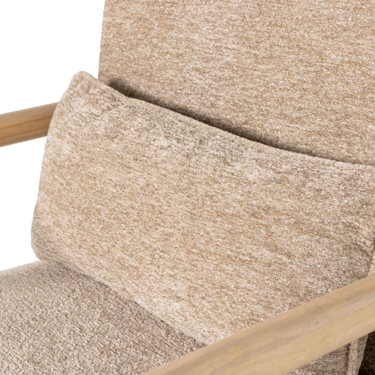 SESSEL in Chenille Sandfarben  - Sandfarben/Naturfarben, MODERN, Holz/Textil (67/75/82cm) - Livetastic
