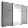 SCHWEBETÜRENSCHRANK  in Grau  - Schwarz/Grau, Holzwerkstoff/Metall (249/222/68cm) - Moderano