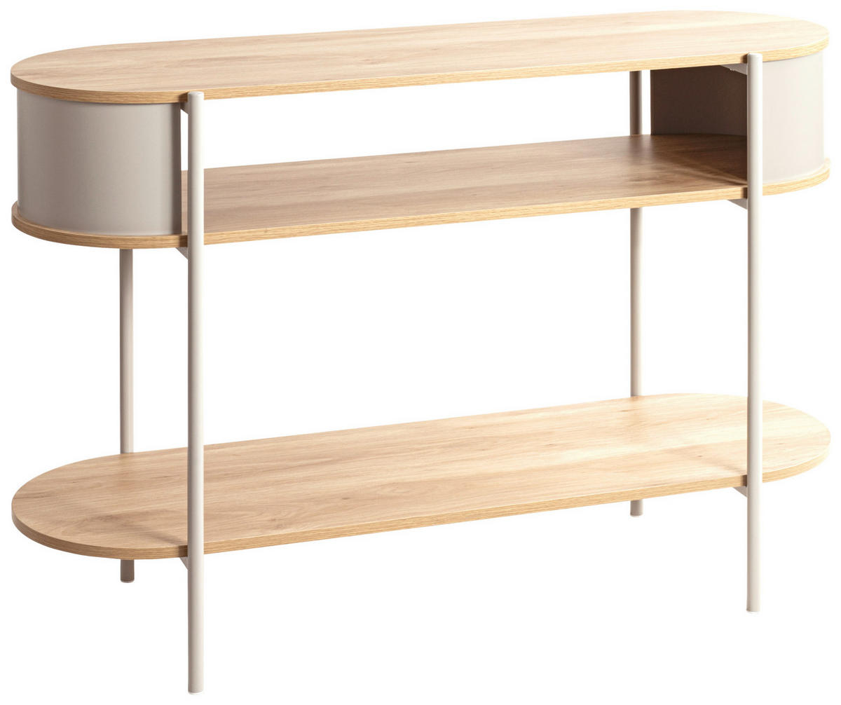 KONSOLENTISCH in Metall, Holzwerkstoff   110/76/39 cm  - Kaschmir/Eichefarben, Trend, Holzwerkstoff/Metall (110/76/39cm)