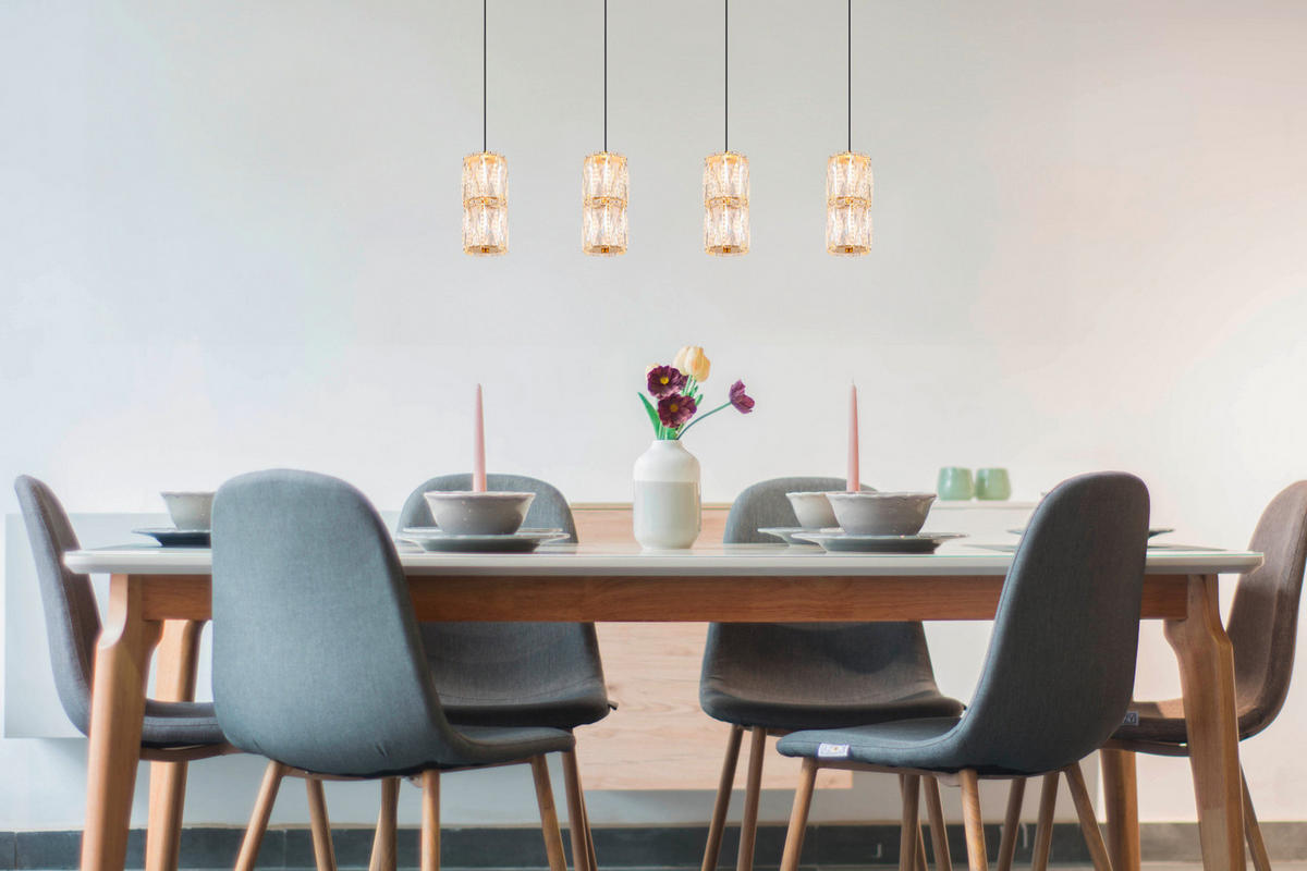 LED-HÄNGELEUCHTE 84.5/9.5/150 cm  - Goldfarben/Schwarz, Design, Glas/Kunststoff (84.5/9.5/150cm) - Globo
