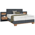 BOXSPRINGBETT 160/200 cm  in Eichefarben, Dunkelgrau  - Eichefarben/Dunkelgrau, Natur, Holz/Textil (160/200cm) - Valnatura
