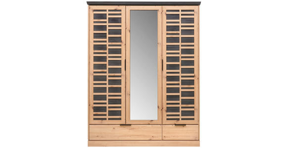 KLEIDERSCHRANK  in Eiche Artisan  - Schwarz/Eiche Artisan, LIFESTYLE, Holzwerkstoff/Metall (152,7/195,2/60,2cm) - Xora