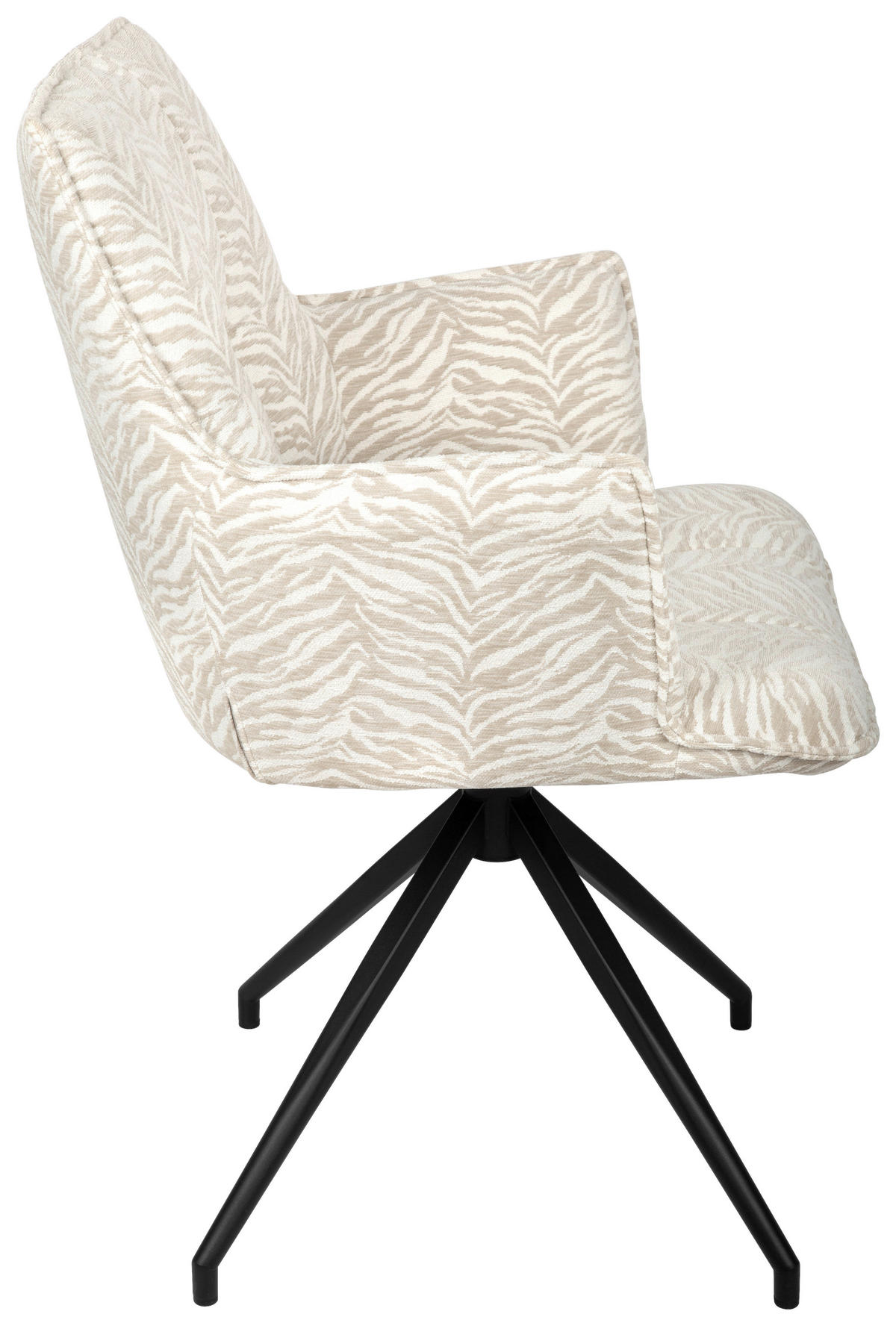 ARMLEHNSTUHL  in Eisen Jacquard  - Beige/Schwarz, Design, Textil/Metall (59/89,5/63cm) - Novel