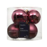 CHRISTBAUMKUGEL-SET 8/8/8 cm  - Dunkelrosa, LIFESTYLE, Glas (8/8/8cm)