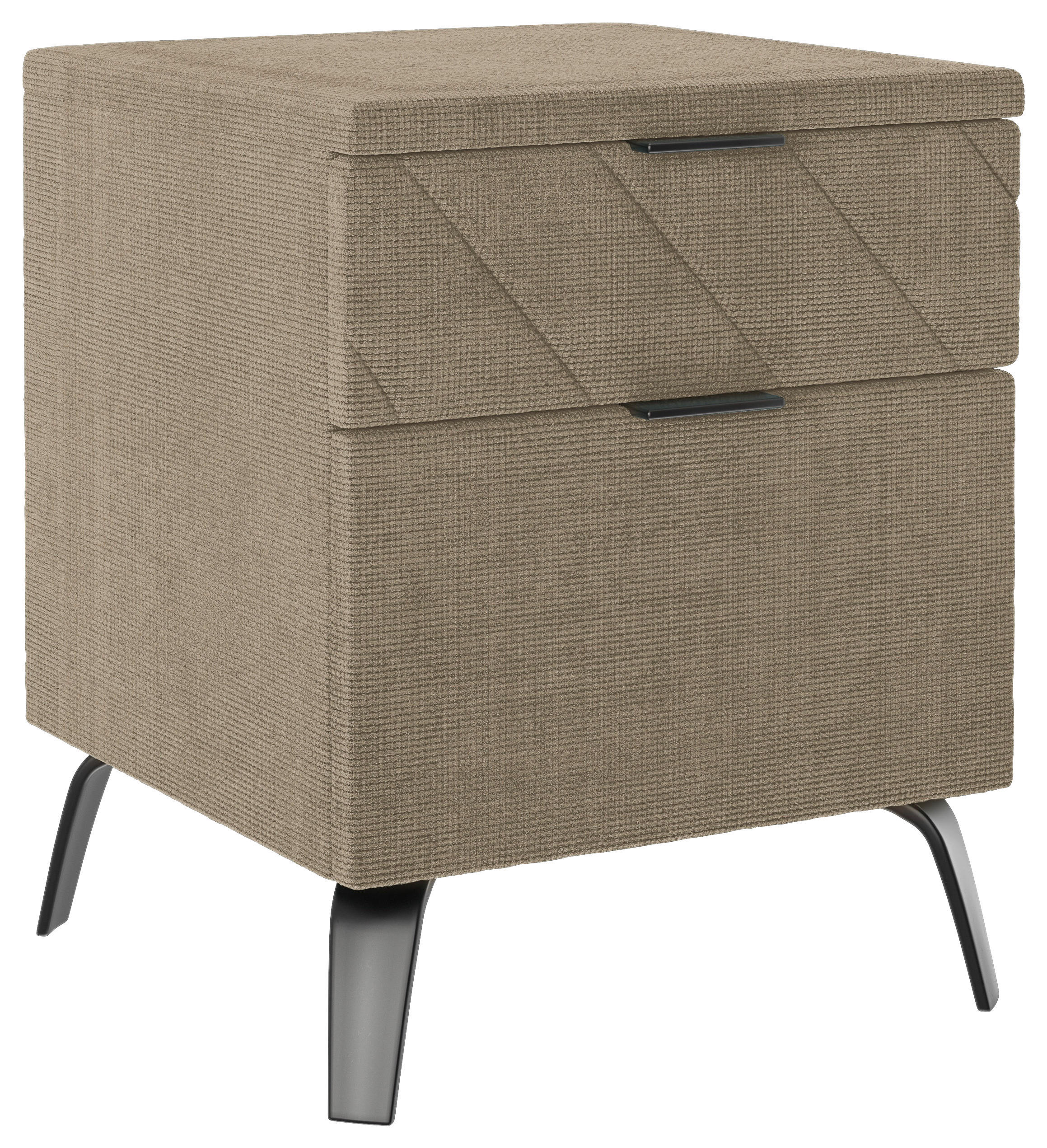 NACHTSCHRANK 44/55/44 cm  - Schwarz/Cappuccino, Design, Textil/Metall (44/55/44cm) - Esposa