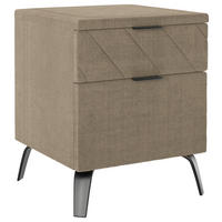 NACHTKÄSTCHEN 44/55/44 cm  in Cappuccino  - Schwarz/Cappuccino, Design, Textil/Metall (44/55/44cm) - Esposa