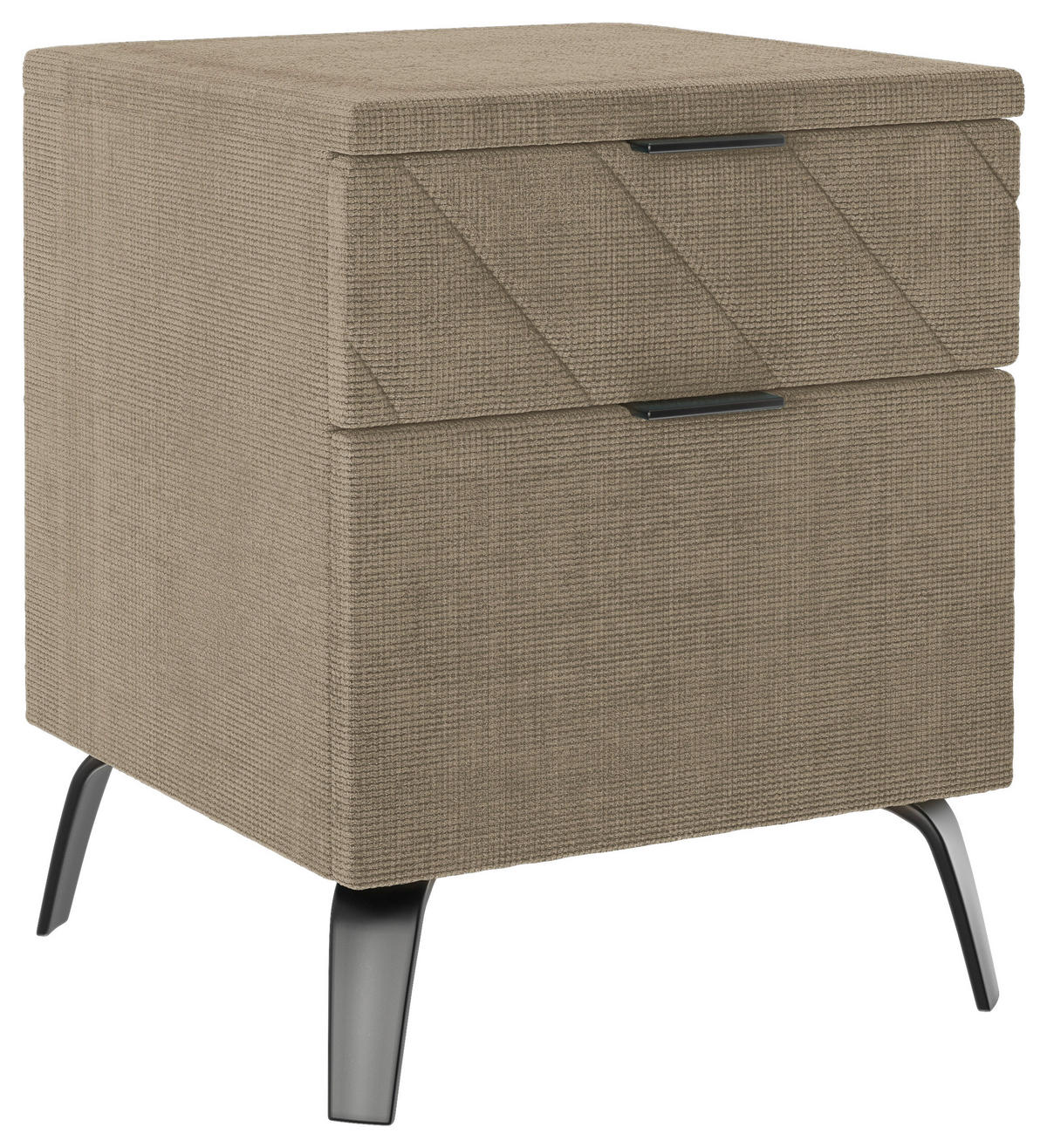 NACHTSCHRANK 44/55/44 cm  - Schwarz/Cappuccino, Design, Textil/Metall (44/55/44cm) - Esposa