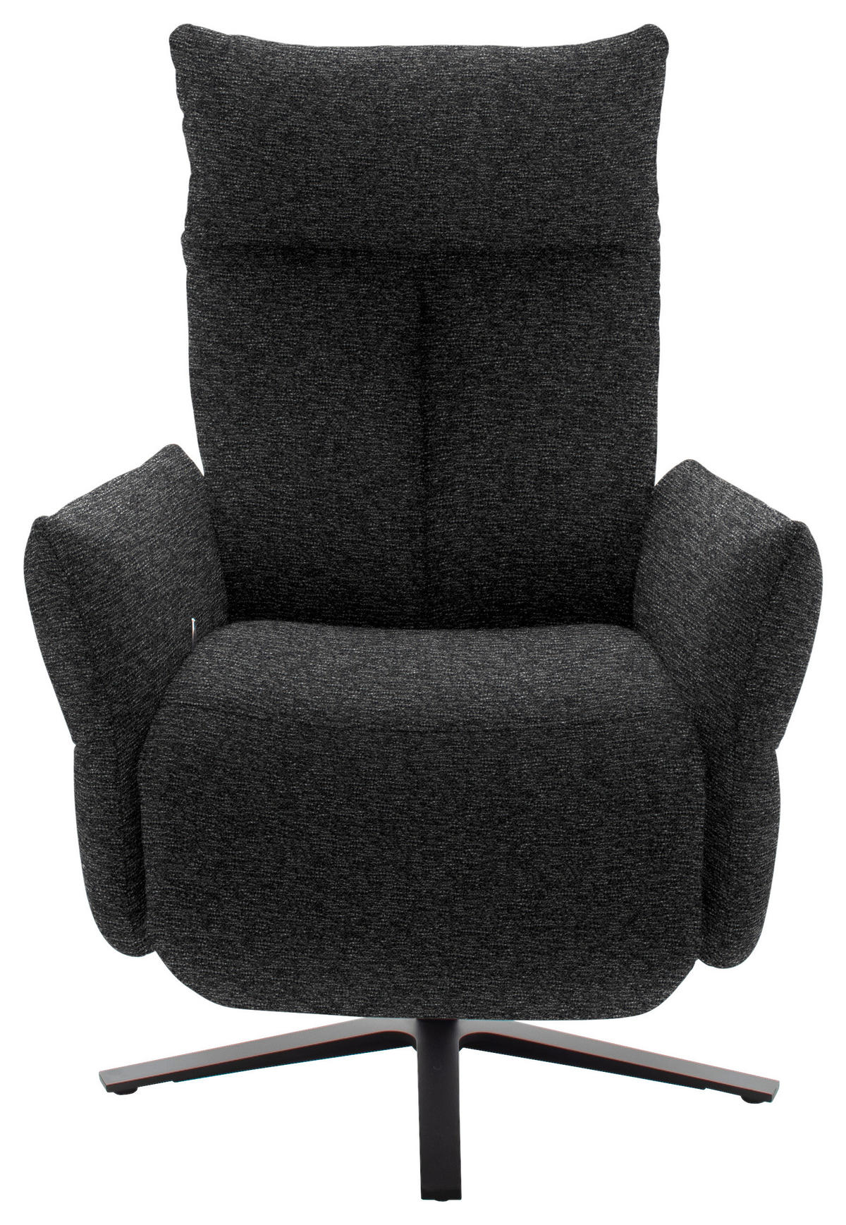 FERNSEHSESSEL in Chenille Anthrazit  - Anthrazit/Schwarz, Design, Textil/Metall (74/115/85cm) - Schöner Wohnen