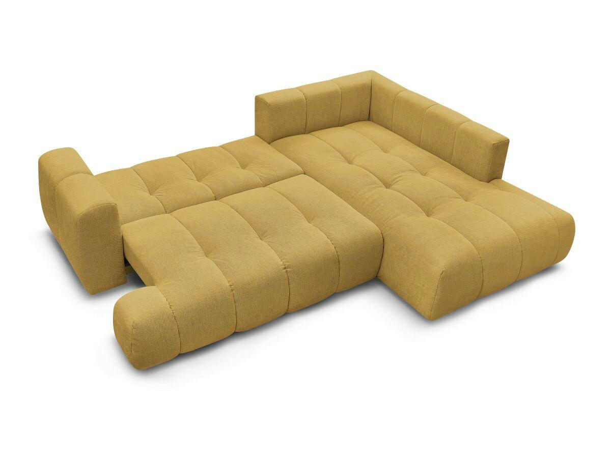 ECKSCHLAFSOFA FUJI Leinenoptik Gelb  inkl.  - Gelb/Schwarz, MODERN, Kunststoff/Textil (282/204cm)