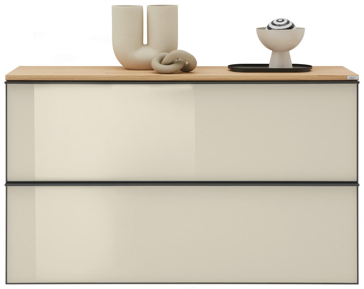 SCHUHKIPPER  in 140/83/31 cm  - Eichefarben/Anthrazit, Design, Glas/Holz (140/83/31cm) - Dieter Knoll