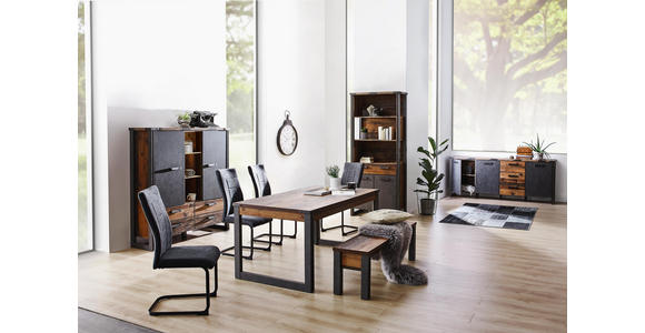 SIDEBOARD 207/88/42 cm - Anthrazit/Grau, KONVENTIONELL, Holzwerkstoff/Kunststoff (207/88/42cm) - Hom`in