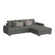 ECKSOFA in Mikrofaser Blau, Grau  - Chromfarben/Blau, Design, Kunststoff/Textil (320/226cm) - Carryhome