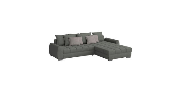 ECKSOFA in Mikrofaser Blau, Grau  - Chromfarben/Blau, Design, Kunststoff/Textil (320/226cm) - Carryhome