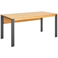 SCHREIBTISCH 180/80/75 cm  in Graphitfarben, Eichefarben  - Eichefarben/Anthrazit, Natur, Holz/Metall (180/80/75cm) - Linea Natura