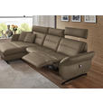 ECKSOFA in Echtleder Hellbraun  169/298 cm  - Hellbraun/Schwarz, Design, Leder/Metall (169/298cm) - Dieter Knoll