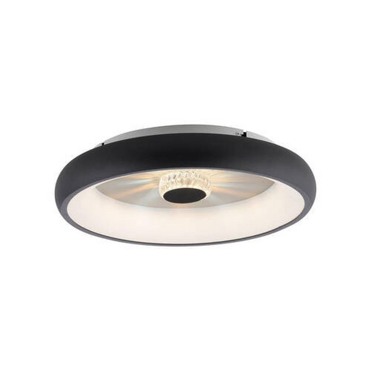 STROPNÉ LED SVIETIDLO, 46,5/9,5 cm  - čierna, Design, kov/plast (46,5/9,5cm)