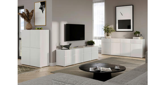 SIDEBOARD  200/79,6/39,8 cm 4 Schublade(n)  - Silberfarben/Weiß, Design, Holzwerkstoff/Kunststoff (200/79,6/39,8cm) - Xora