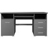 SCHREIBTISCH 145/70/75 cm  in Anthrazit  - Anthrazit/Alufarben, Design, Holzwerkstoff/Metall (145/70/75cm) - Germania