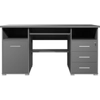 SCHREIBTISCH 145/70/75 cm  in Anthrazit  - Anthrazit/Alufarben, Design, Holzwerkstoff/Metall (145/70/75cm) - Germania