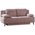 SCHLAFSOFA  in Cord Rosa  - Schwarz/Rosa, MODERN, Textil/Metall (197/92/88cm) - Novel