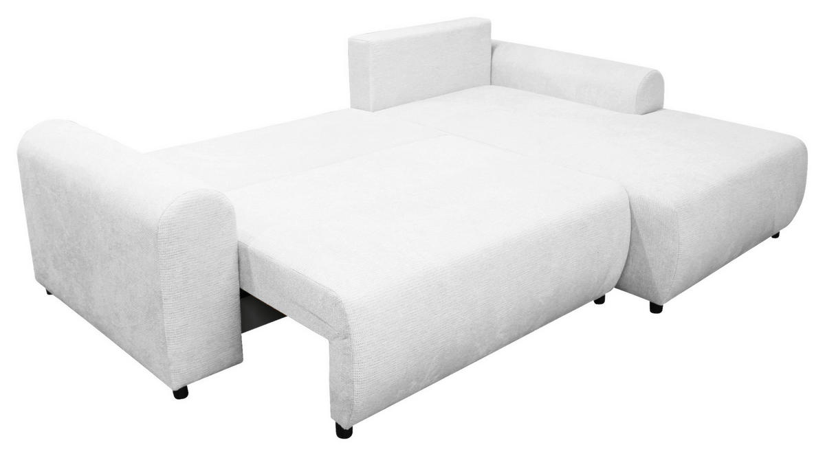 ECKSOFA Creme Struktur  - Creme/Schwarz, Design, Kunststoff/Textil (250/160cm) - MID.YOU