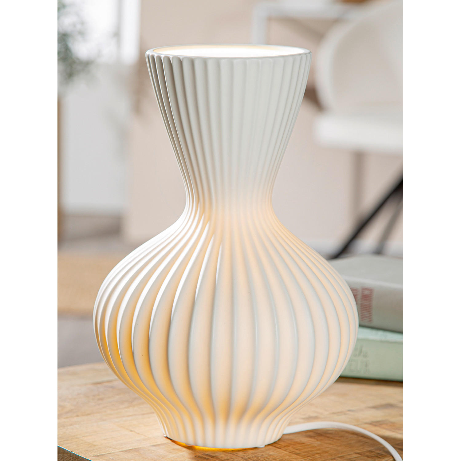 TISCHLEUCHTE Greta   - Weiß, Basics, Keramik (20/29,5/20cm)