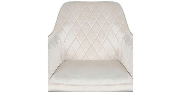 ARMLEHNSTUHL  inklusive Armlehnen Samt  Creme  - Creme, Design, Textil/Metall (56/82,5/61,5cm) - Novel