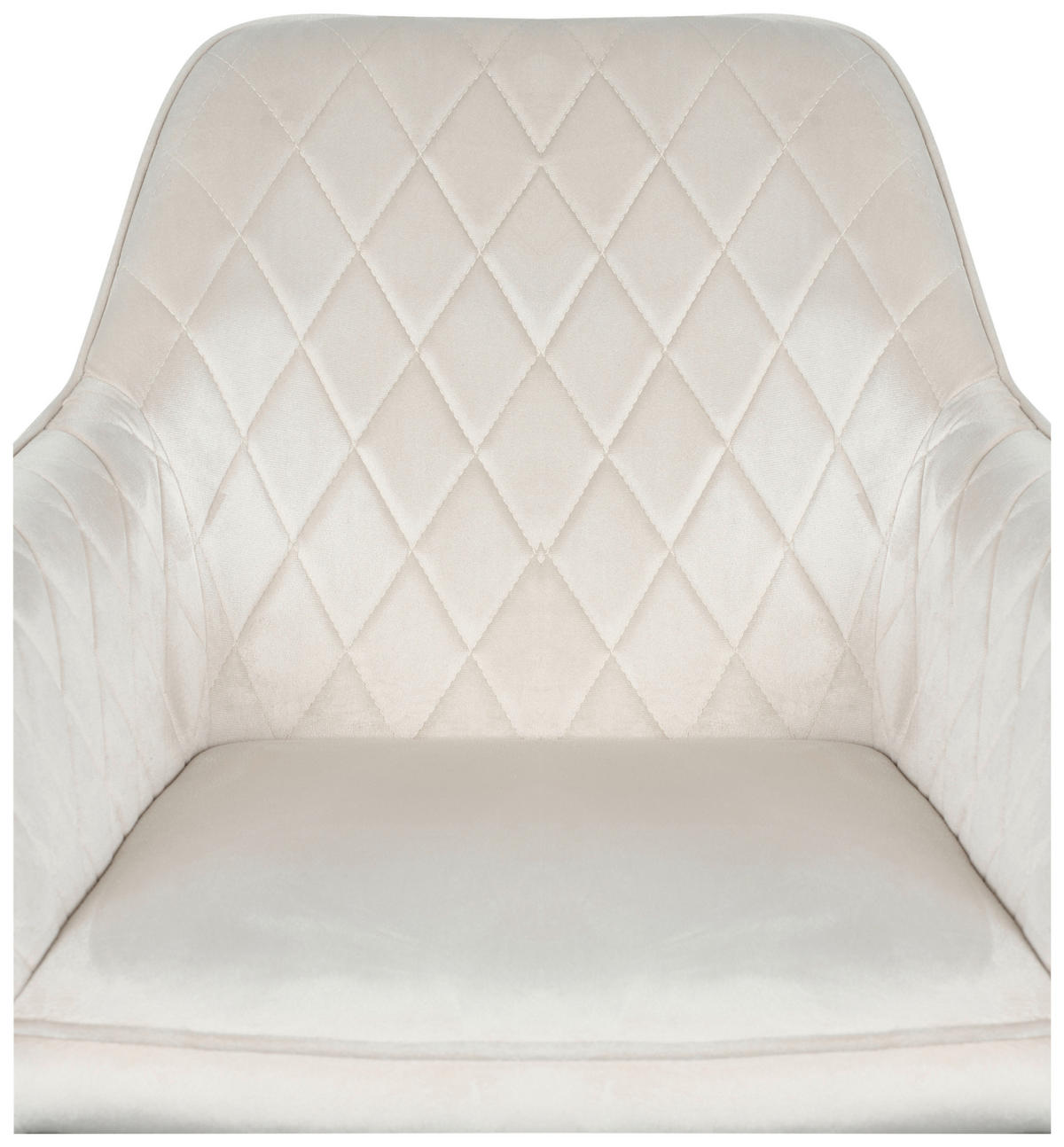 ARMLEHNSTUHL  inklusive Armlehnen Samt  Creme  - Creme, Design, Textil/Metall (56/82,5/61,5cm) - Novel