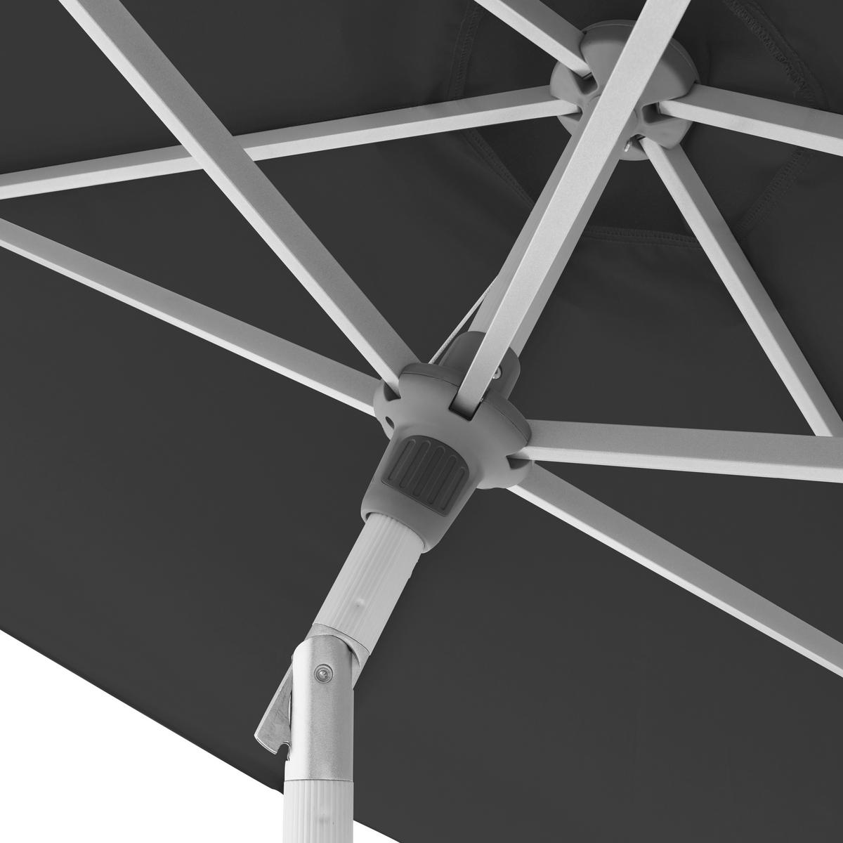 SONNENSCHIRM 305 cm Anthrazit  - Anthrazit/Silberfarben, KONVENTIONELL, Textil/Metall (305/305cm) - Doppler