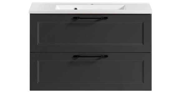 WASCHTISCHKOMBI 80 cm - Schwarz/Graphitfarben, KONVENTIONELL, Holzwerkstoff/Stein (80cm) - Xora