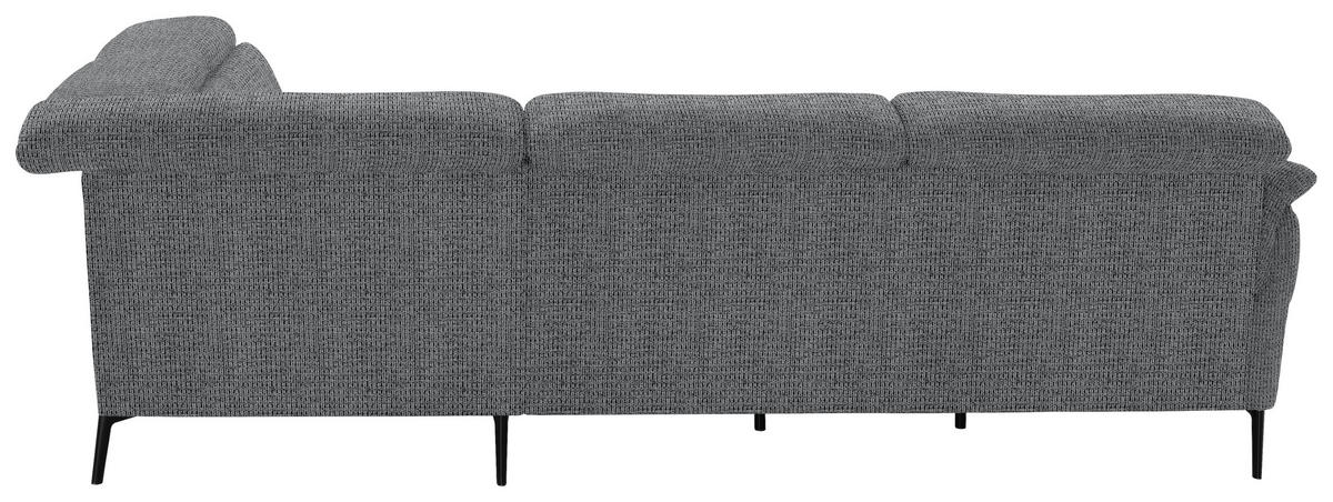 ECKSOFA in Struktur Anthrazit  - Anthrazit/Schwarz, Modern, Textil/Metall (275/235cm) - Cantus